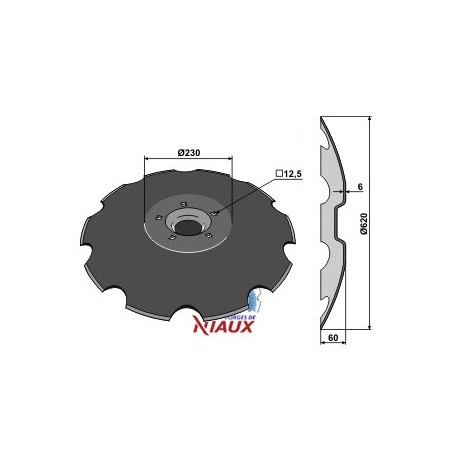 Disque crénelé - D620x6 - Lemken - 3490467
