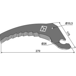 Lame de presse à balles 270mm - New Holland - 84607325 - 84607753