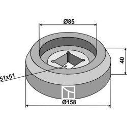 Bride Ø158 exterieur