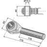 Borne à rotule traîtée pour barres de poussée M30x3,5