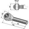 Borne à rotule traîtée M24x3 pour barres de poussée