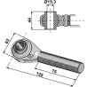 Borne à rotule traîtée M24x3 pour barres de poussée
