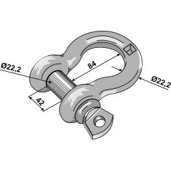 Manille  22,2mm galvanisées