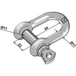 Manille droite standart  11mm galvanisées