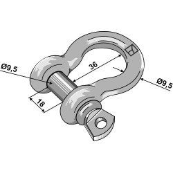 Manille 9,5mm galvanisées