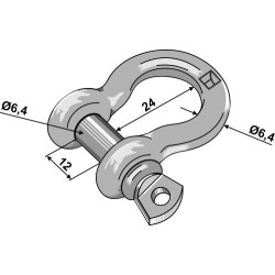 Manille 6,4mm galvanisées