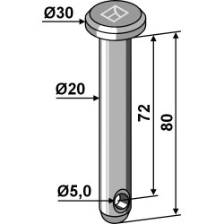 Goupille cylindrique Ø20x80