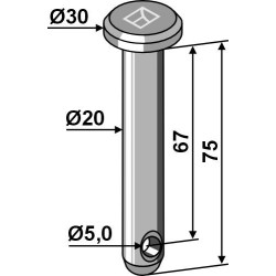 Goupille cylindrique Ø20x75