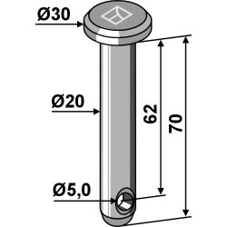 Goupille cylindrique Ø20x70