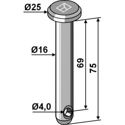 Goupille cylindrique Ø16x75