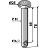 Goupille cylindrique Ø16x75