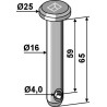 Goupille cylindrique Ø16x65
