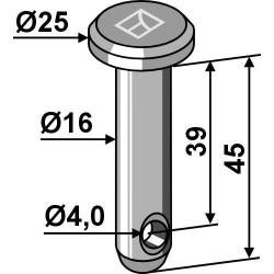 Goupille cylindrique Ø16x45