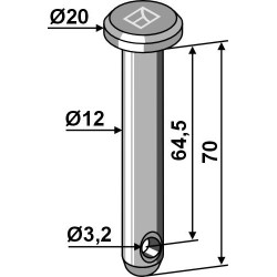 Goupille cylindrique  Ø12x70