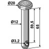 Goupille cylindrique  Ø12x65