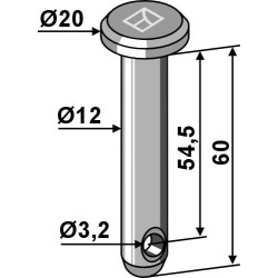 Goupille cylindrique  Ø12x60