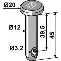Goupille cylindrique  Ø12x45