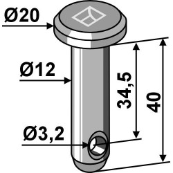 Goupille cylindrique  Ø12x40
