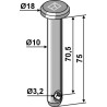 Goupille cylindrique Ø10x75