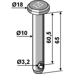Goupille cylindrique Ø10x65