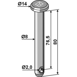 Goupille cylindrique Ø8x80