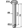 Goupille cylindrique Ø8x75