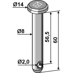 Goupille cylindrique Ø8x60