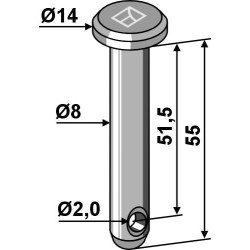 Goupille cylindrique Ø8x55