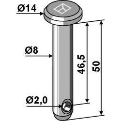 Goupille cylindrique Ø8x50