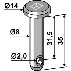Goupille cylindrique Ø8x35