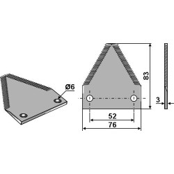 Couteau pour moissonneuse-batteuse - New Holland - 84429103