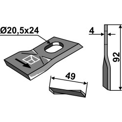 Couteau rotatif 92x49mm - JF - 13800021