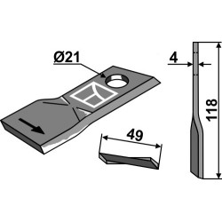 Couteau rotatif 118x49mm - Pöttinger - 434975