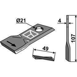 Couteau rotatif 107x49mm - Pöttinger - 434971