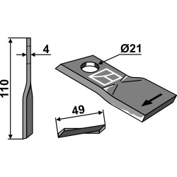 Couteau rotatif 110x49mm - Pöttinger - 434970