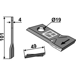Couteau rotatif 101x49mm - Niemeyer - 570446