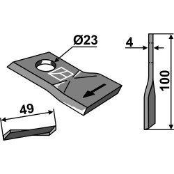 Couteau rotatif 100x49mm - Mörtl - T684-R