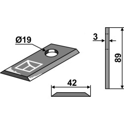 Couteau rotatif 89x42mm - Farendløse - 8-076
