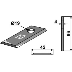 Couteau rotatif 96x42mm - Claas - 949540.0