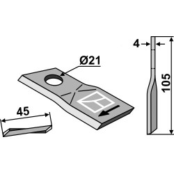 Couteau rotatif 105x45mm - Bellon - 1832533