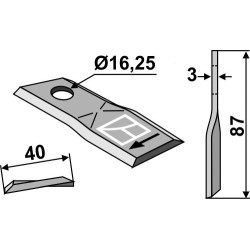 Couteau rotatif 87x40mm - Kuhn - 56151100