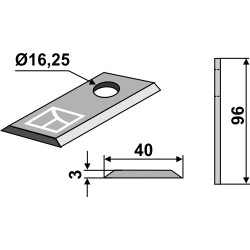 Couteau rotatif 96x40mm - Kuhn - 56150000