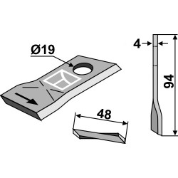 Couteau rotatif 94x48mm - B.C.S. - 58031193