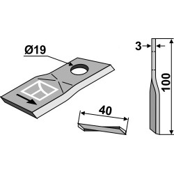 Couteau rotatif 100x40mm - B.C.S. - 58029096