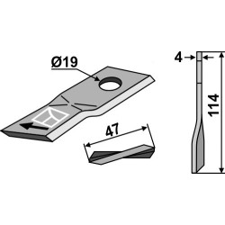 Couteaux rotatif 114x47mm - Claas - 952042-0