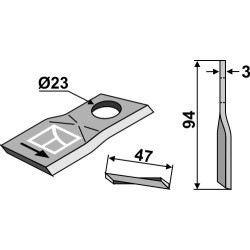 Couteau rotatif 94x47mm - Mörtl - T 673 L
