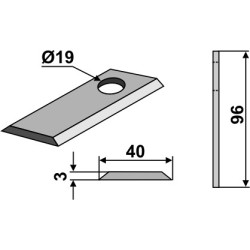 Couteau rotatif 96x40mm - Krone - 00 143 237 0