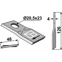 Couteau rotatif 126x48mm - Kuhn - 56110900