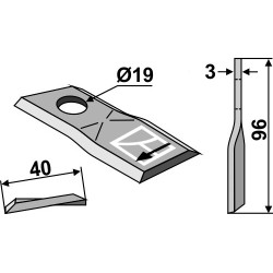 Couteau rotatif 96x40mm - Deutz-Fahr - VF06561546 / VF16502726