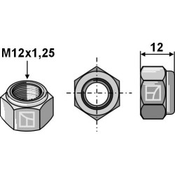 Écrou hexagonal à freinage interne - M12x1,25 - 10.9 - Maschio - 553507